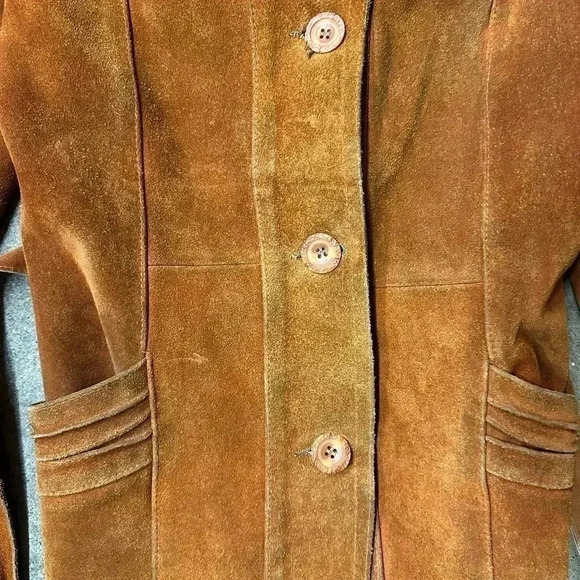 VINTAGE | Sears Suede Jacket With Belt  Small - Picture 4 of 9